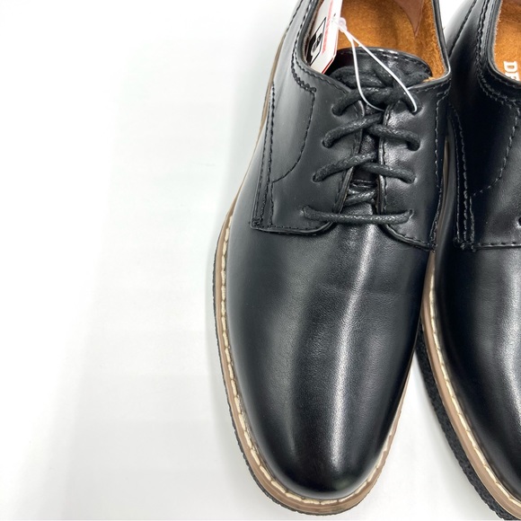 Deer Stags Boys Kids Zander Black Faux Vegan Leather Oxford Derby Dress Shoes 13 - Picture 5 of 14